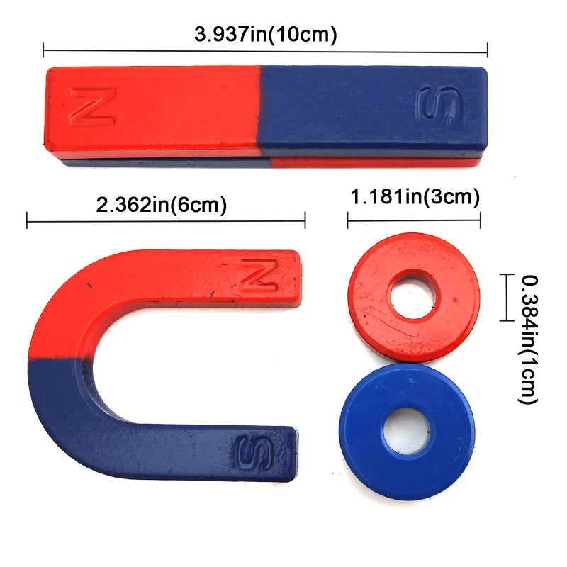 EUDAX Physics Science Magnets Kit for Education Science Experiment Tools Icluding Bar/Ring/Horseshoe/Compass Magnets - Image 3